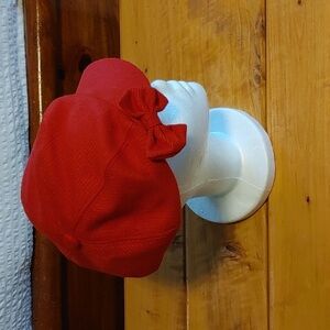 Women's Aldo Red Newsboy/Pageboy Hat With Bow Size Small/Medium